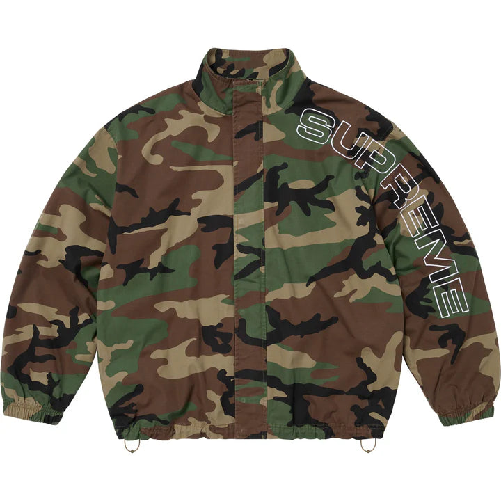 Spellout Embroidered Ripstop Track Jacket Camo