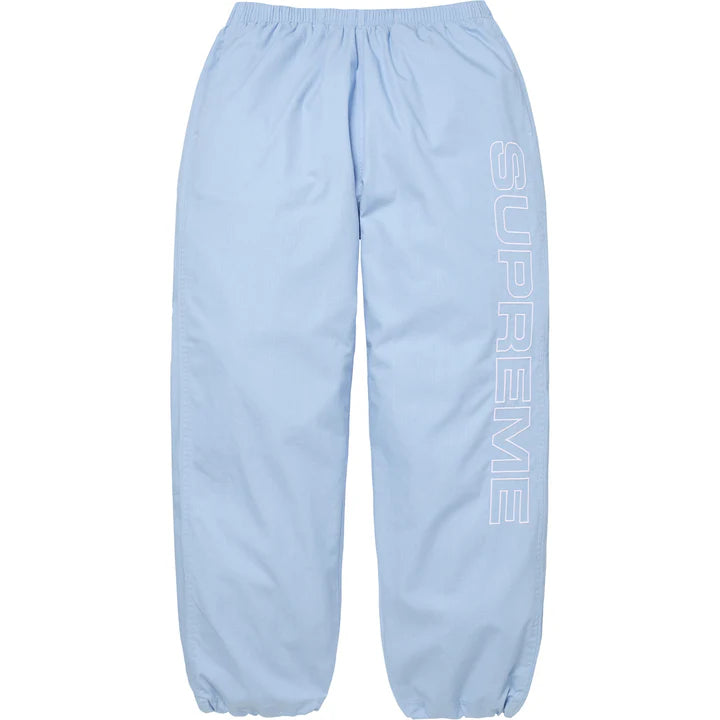Spellout Embroidered Ripstop Track Pant Blue