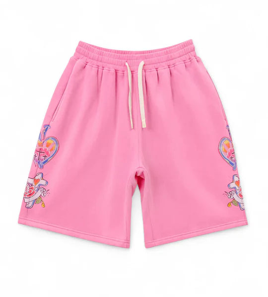 We Are Righteous Risen King Shorts Pink