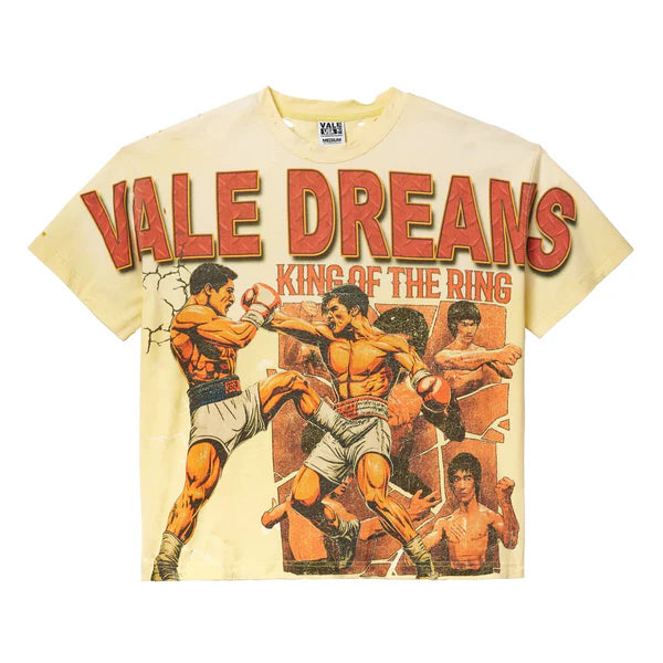 Vale Forever King Of The Ring Sun Shattered Fist Tee Yellow