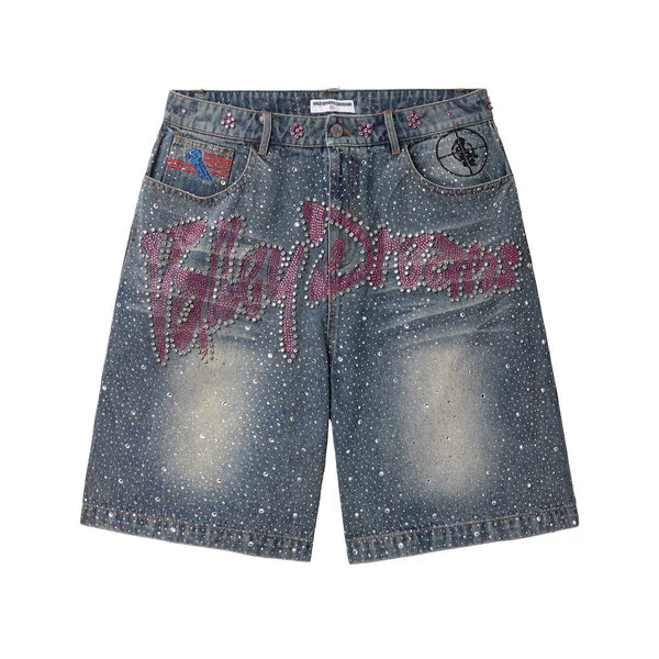 Vale Forever Iced Out Jorts Blue