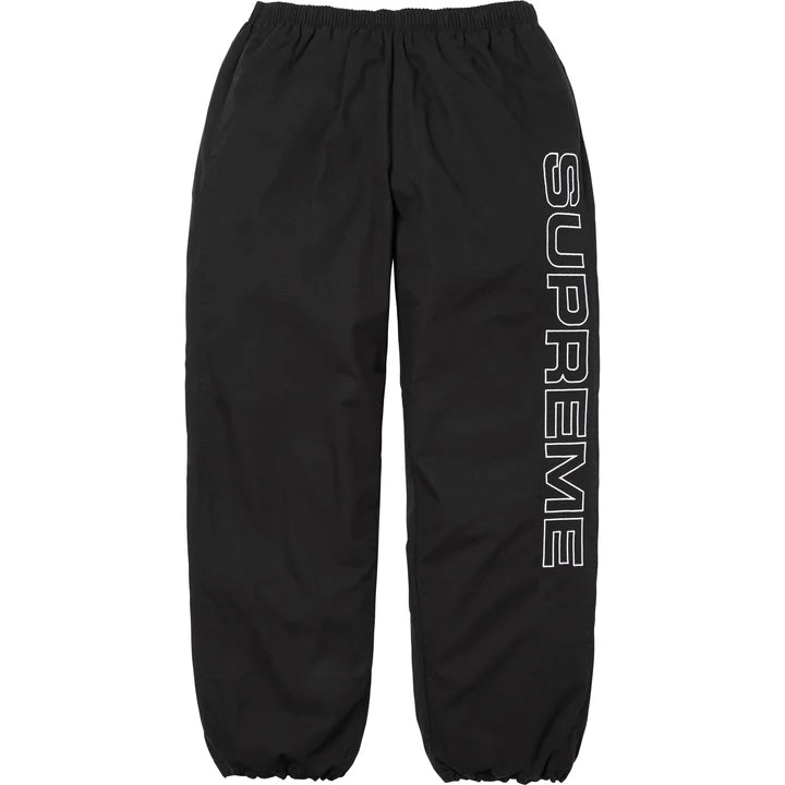 Spellout Embroidered Ripstop Track Pant Black
